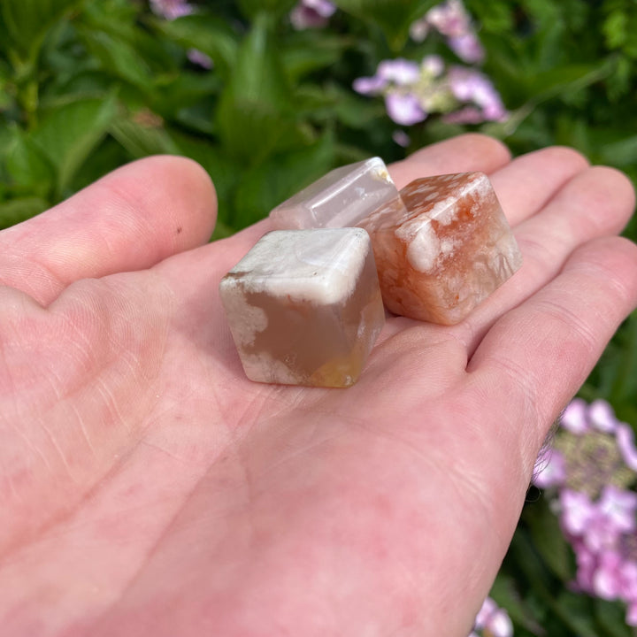 Flower Agate Cube – Growth &amp; Transformation