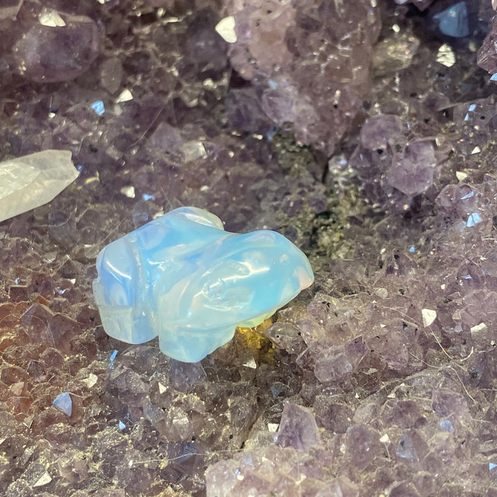 Opalite Frog Carving — Dreamy Glow &amp; Gentle Mystic Energy