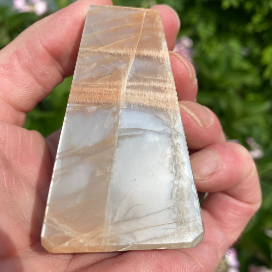 Peach Moonstone Crystal Tower – Intuition &amp; Gentle Calm