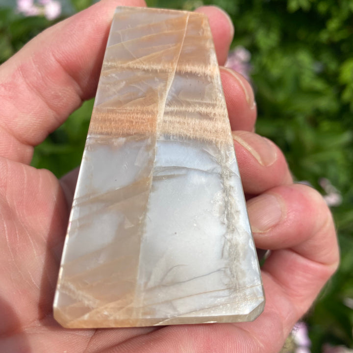 Peach Moonstone Crystal Tower – Intuition &amp; Gentle Calm