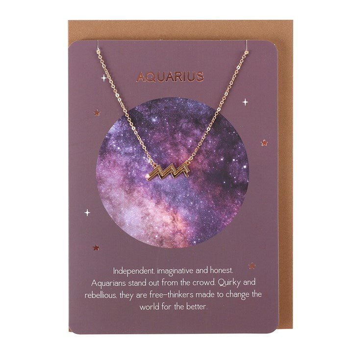 Aquarius Zodiac Necklaces | with greeting Card