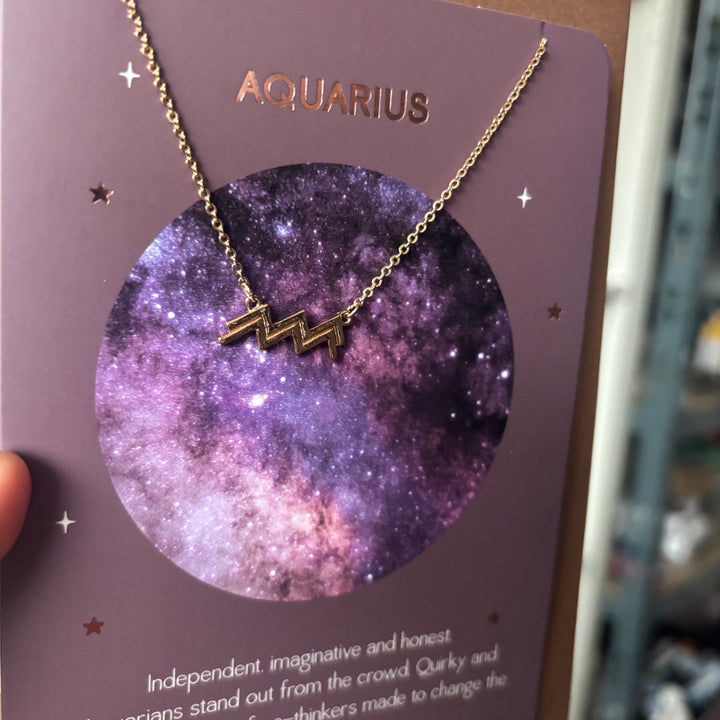 Aquarius Zodiac Necklaces | with greeting Card