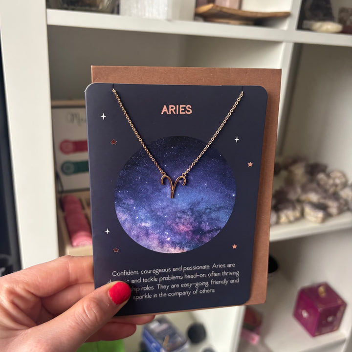 Aries Zodiac Necklaces | with greeting Card