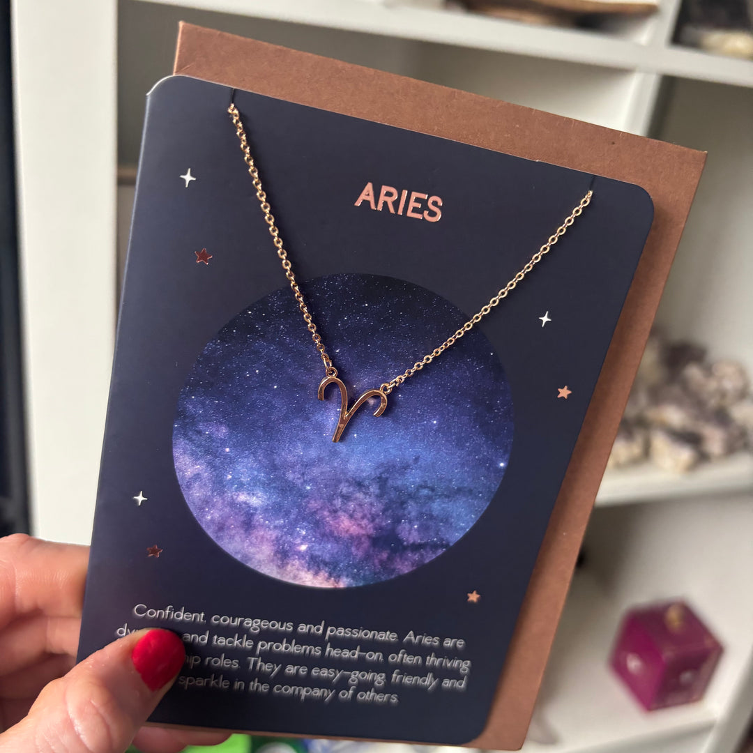 Aries Zodiac Necklaces | with greeting Card