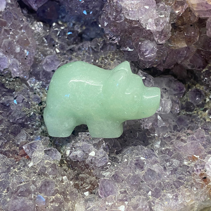 Green Aventurine Pig Carving — Soft Luck &amp; Gentle Heart Energy