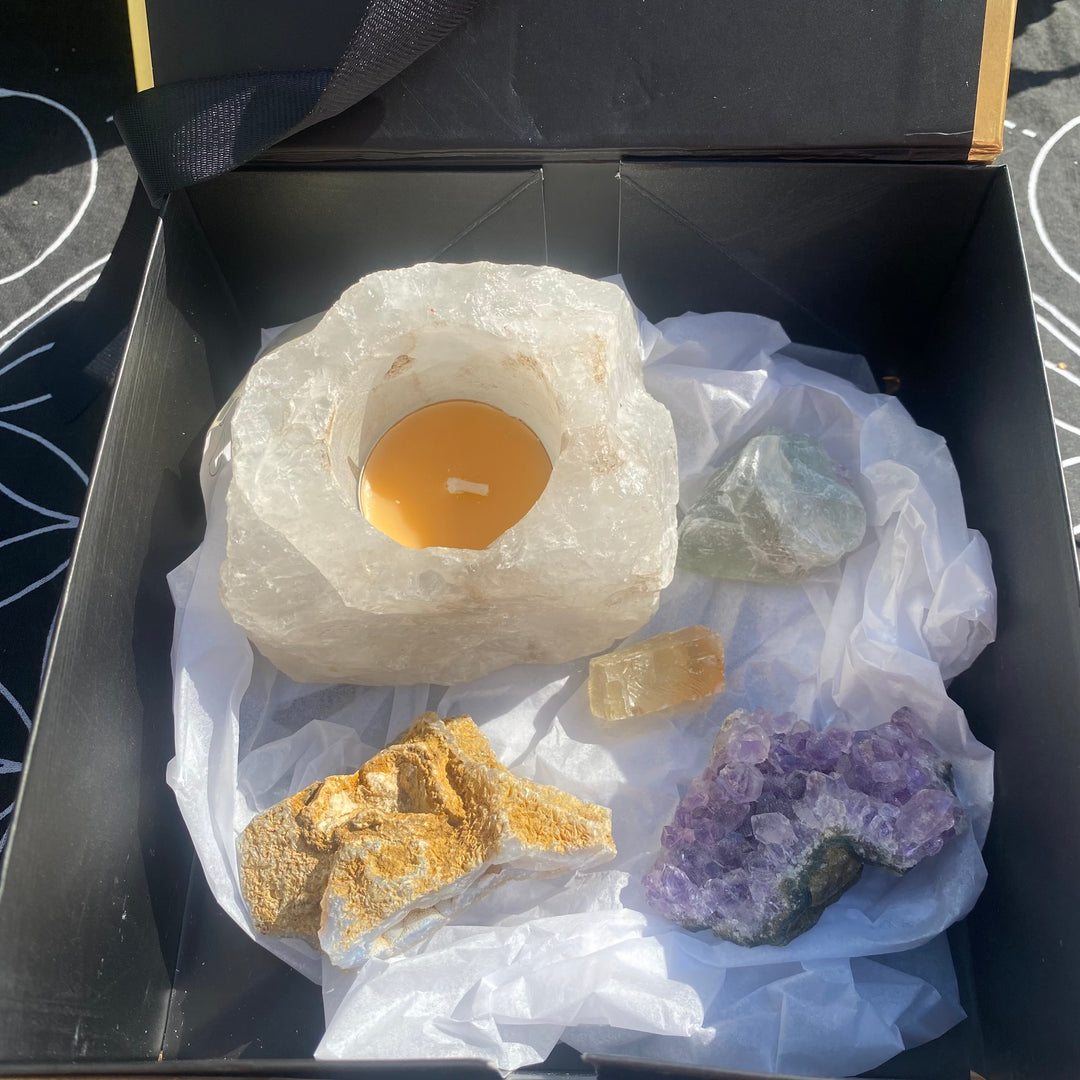 Amethyst, Citrine, Fluorite, Clear Quartz Crystal Collection - Confidence &amp; Peace