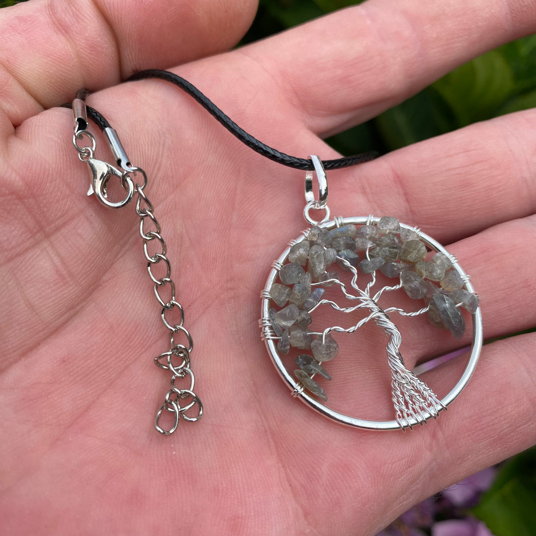 Labradorite Tree of Life Pendant Necklace – Protection &amp; Inner Guidance