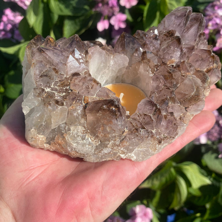 Spirit Quartz Crystal Tea Light Holder – Uplifting &amp; Harmonising Energy