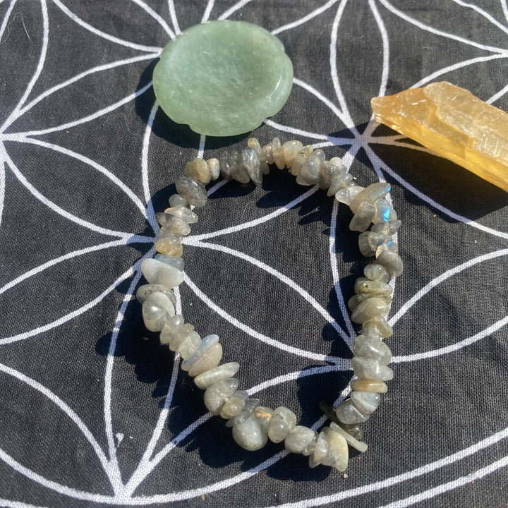Labradorite, Green Aventurine &amp; Citrine Crystal Calm Gift Set - Pink Bloom