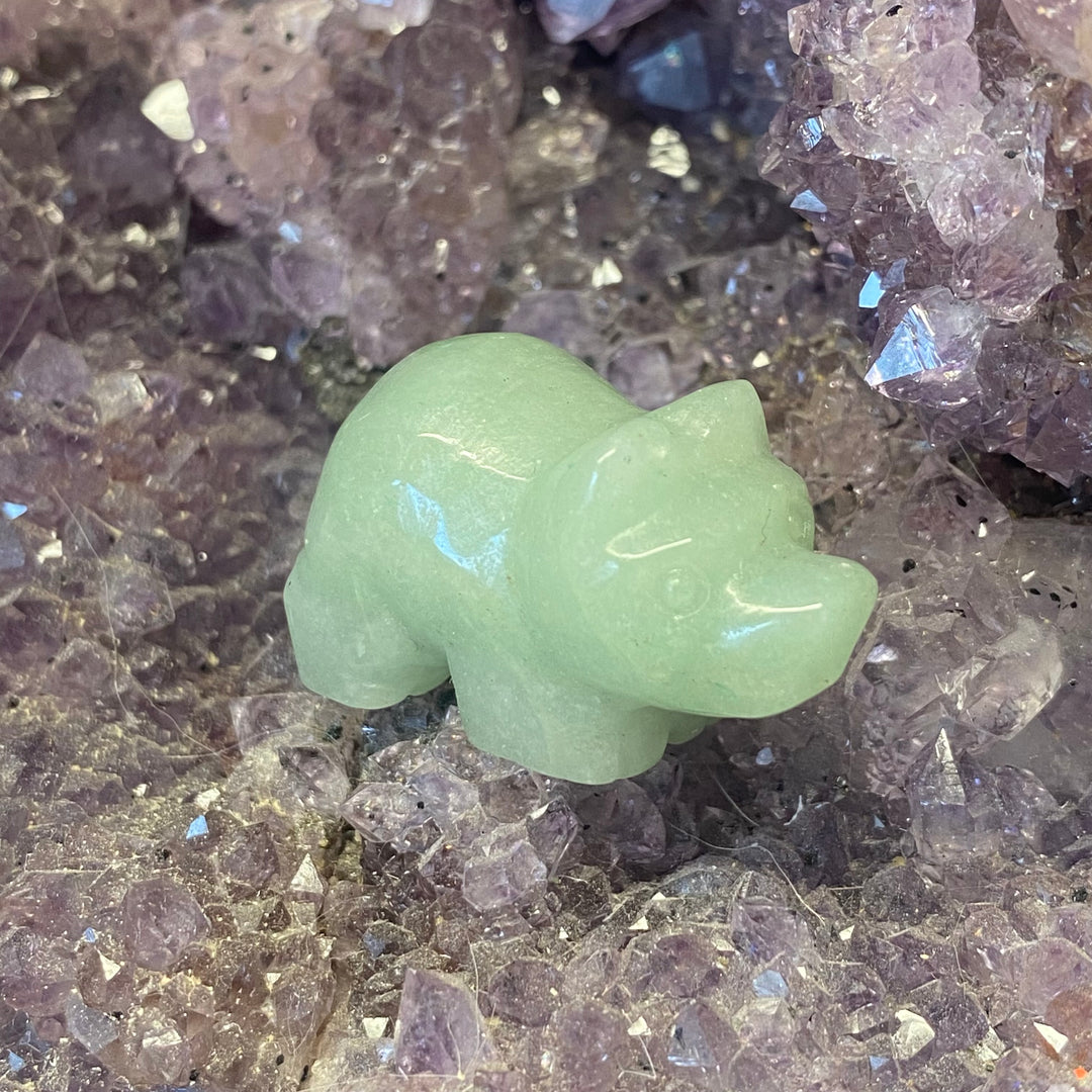 Green Aventurine Pig Carving — Soft Luck &amp; Gentle Heart Energy