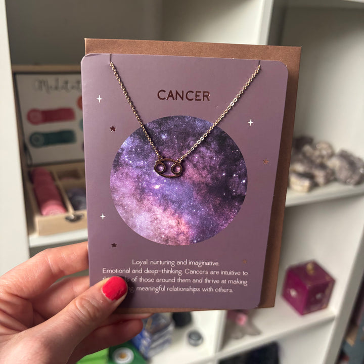 Cancer Zodiac Necklaces | with greeting Card