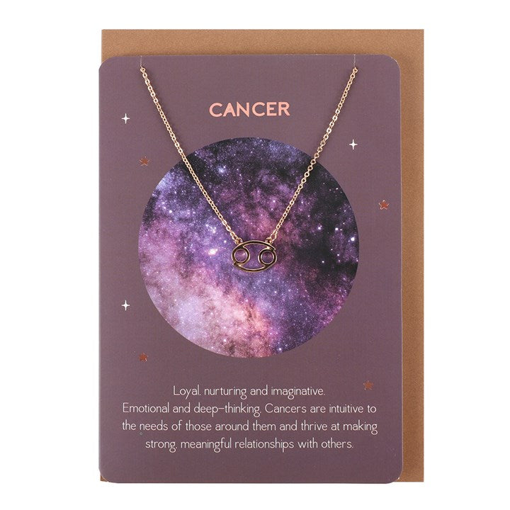 Cancer Zodiac Necklaces | with greeting Card