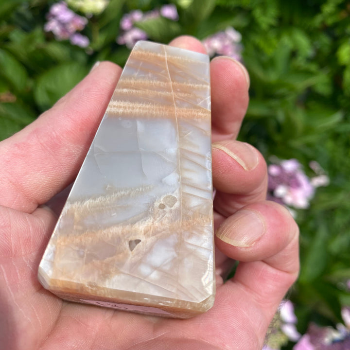 Peach Moonstone Crystal Tower – Intuition &amp; Gentle Calm