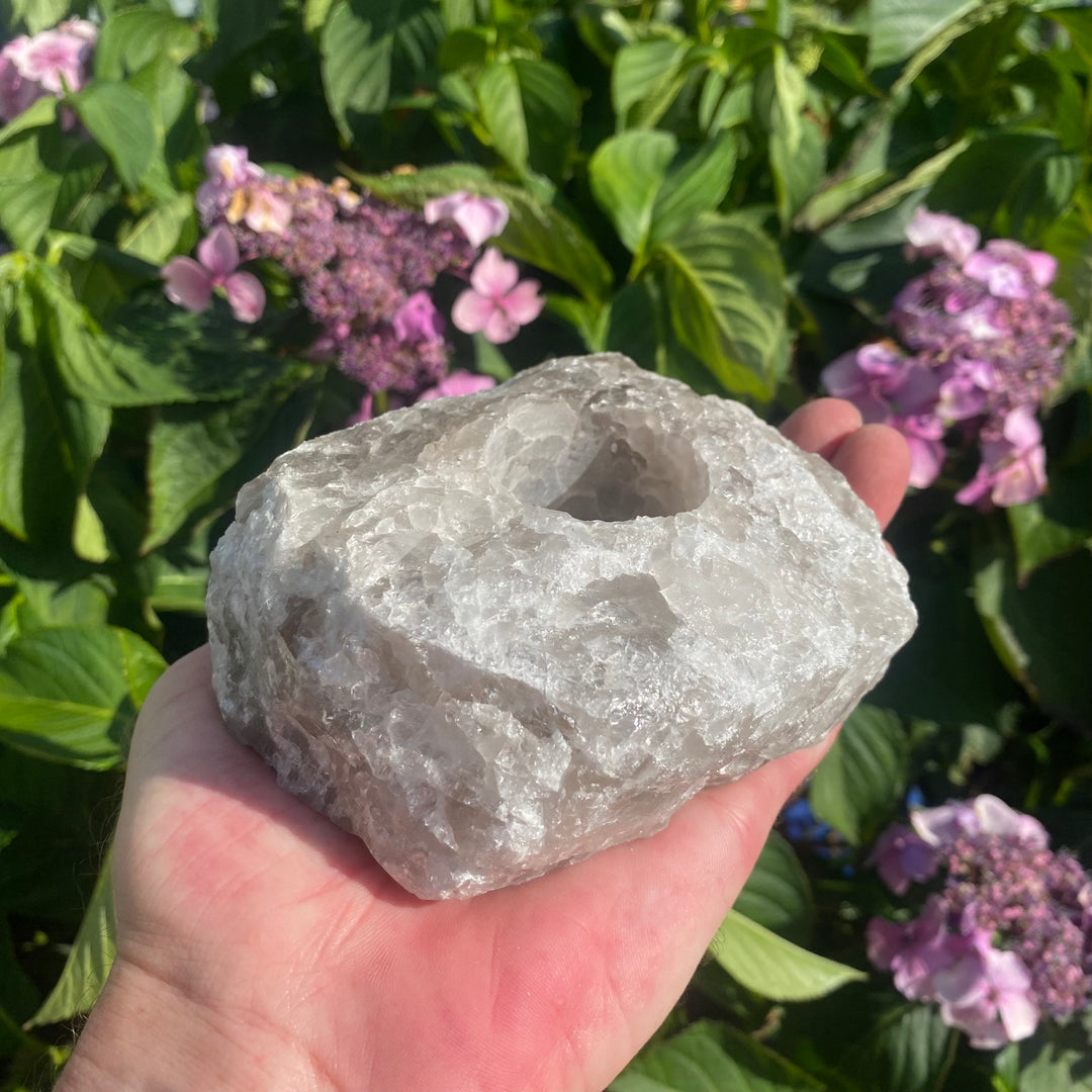 Smokey Quartz Crystal Tea Light Holder – Grounding &amp; Protective Energy