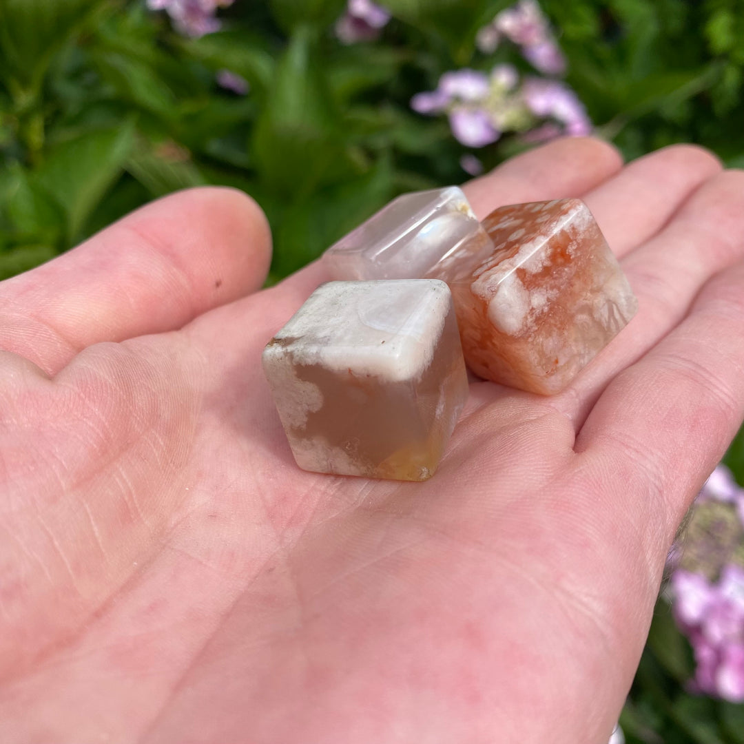 Flower Agate Cube – Growth &amp; Transformation