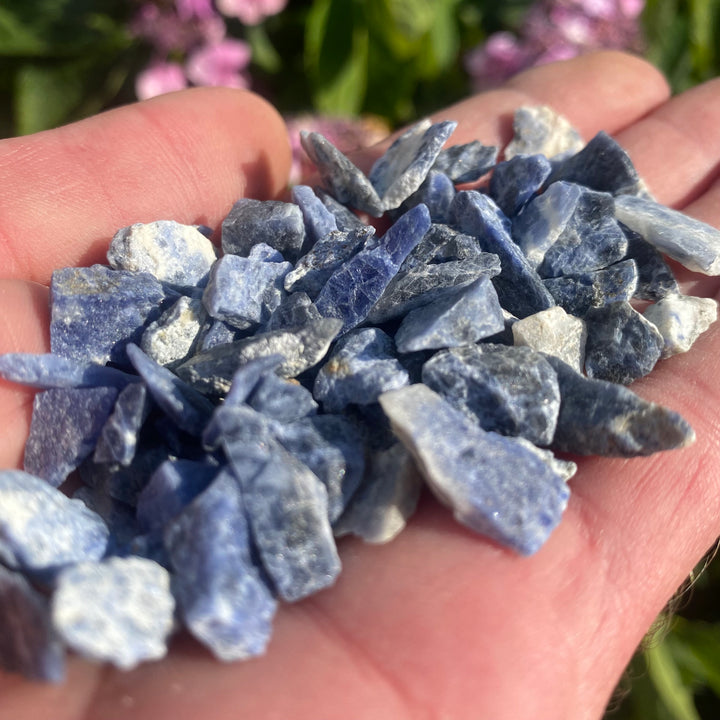 Raw Sodalite Crystal Chips – 20g Small Chips for Calm Focus &amp; Clear Communication