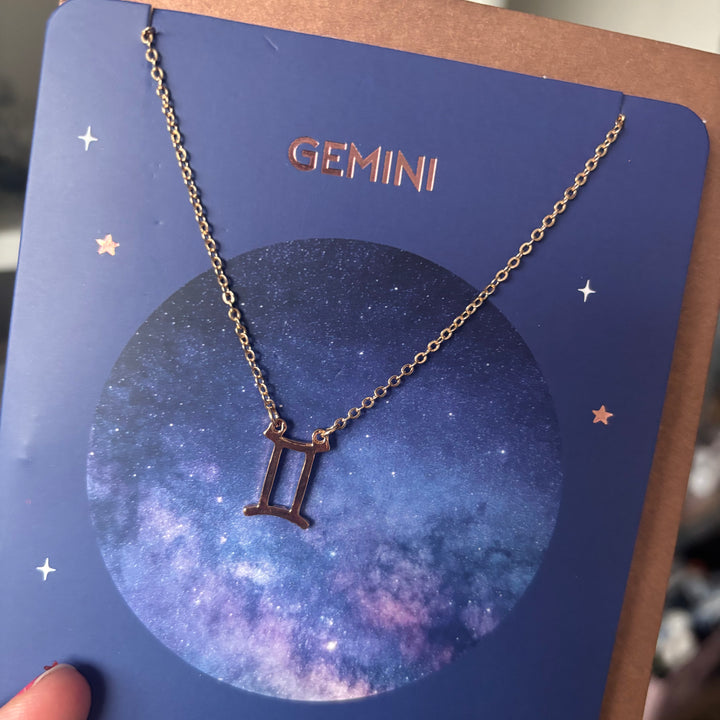 Gemini Zodiac Necklaces | with greeting Card