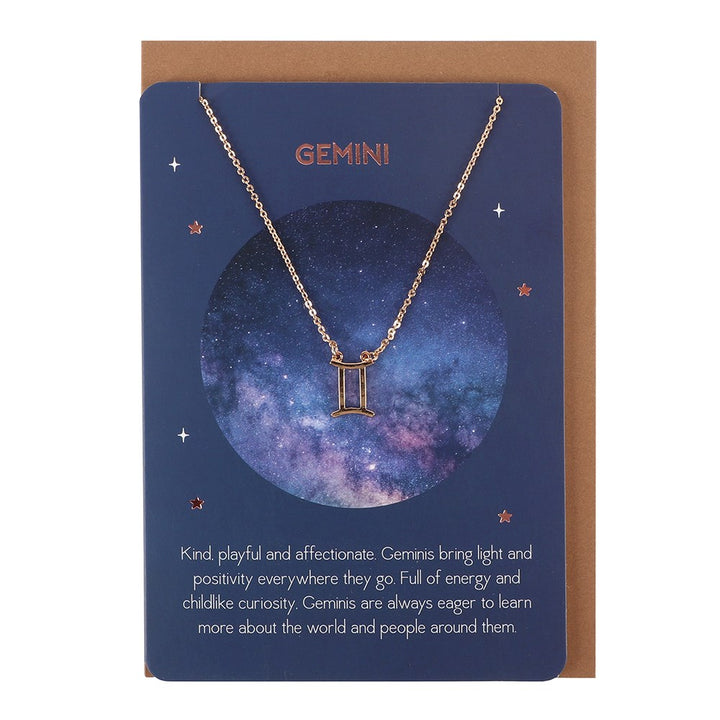 Gemini Zodiac Necklaces | with greeting Card