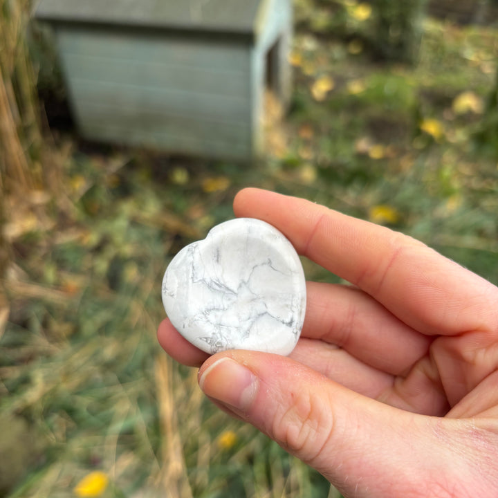 Howlite Love Heart Crystal Worry Stone