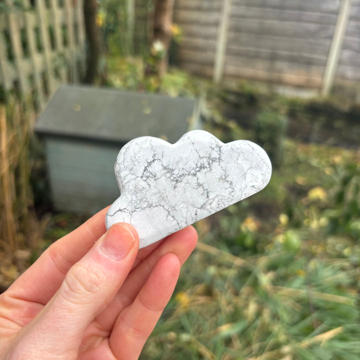 Howlite Cloud Crystal Carving