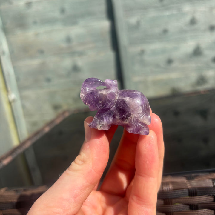 Elephant Amethyst Crystal Carving