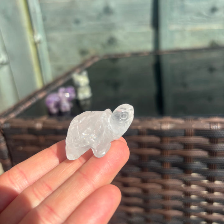 Clear Quartz Turtle Crystal Carving