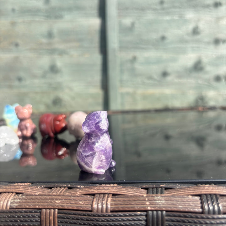 Amethyst Mouse Crystal Carving