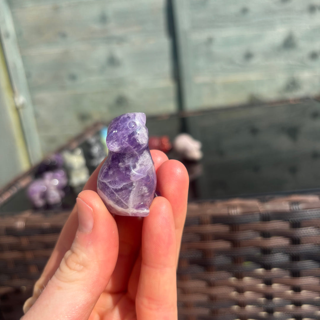 Amethyst Mouse Crystal Carving