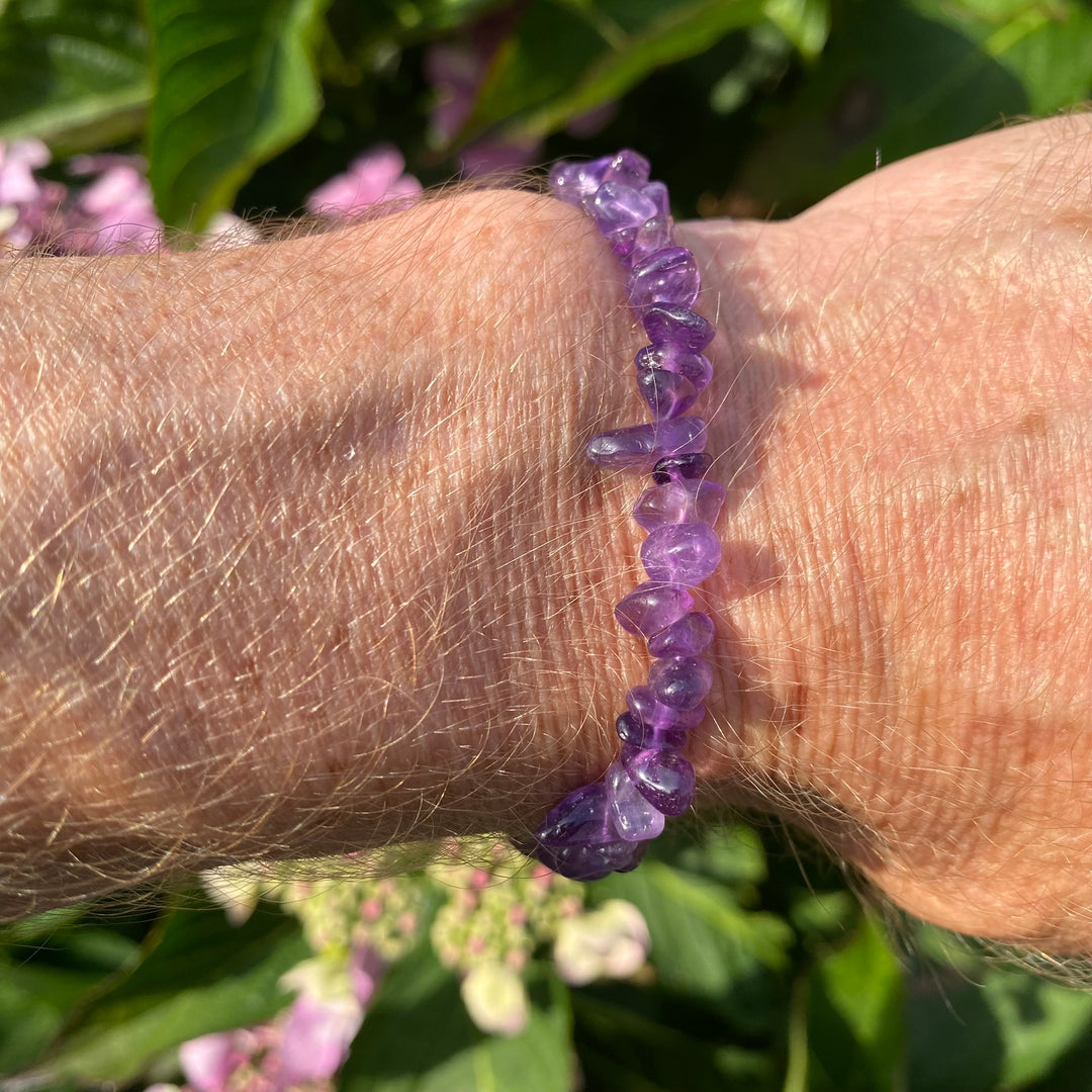 Amethyst Crystal Chip Bracelet | Peaceful Spiritual Clarity