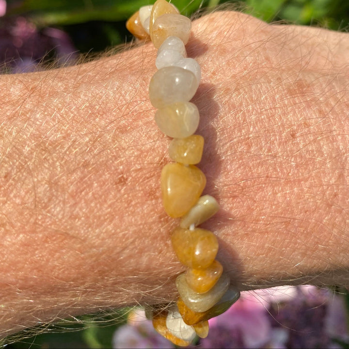 Yellow Jade Crystal Chip Bracelet | Confidence &amp; Joy