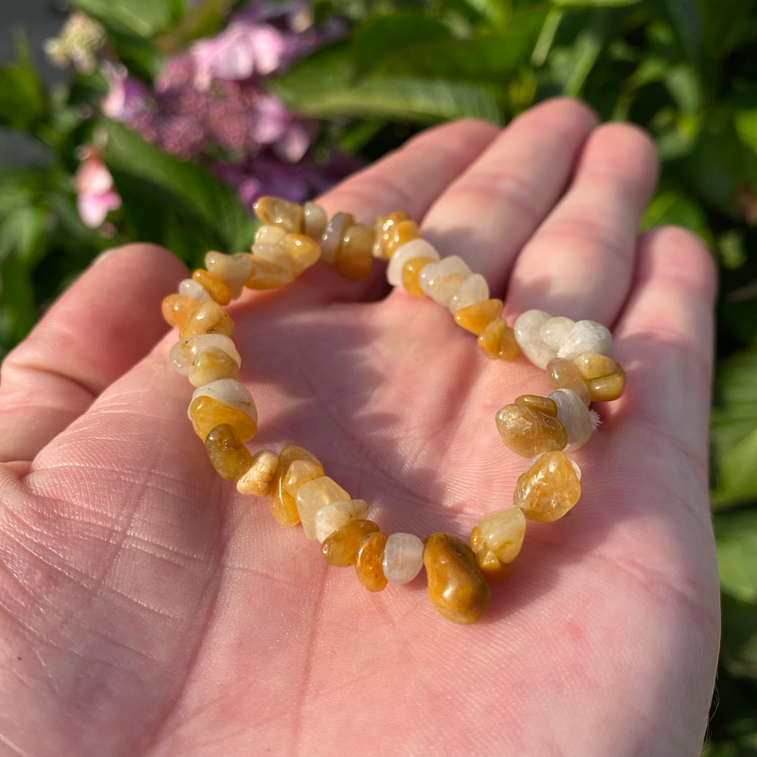 Yellow Jade Crystal Chip Bracelet | Confidence &amp; Joy