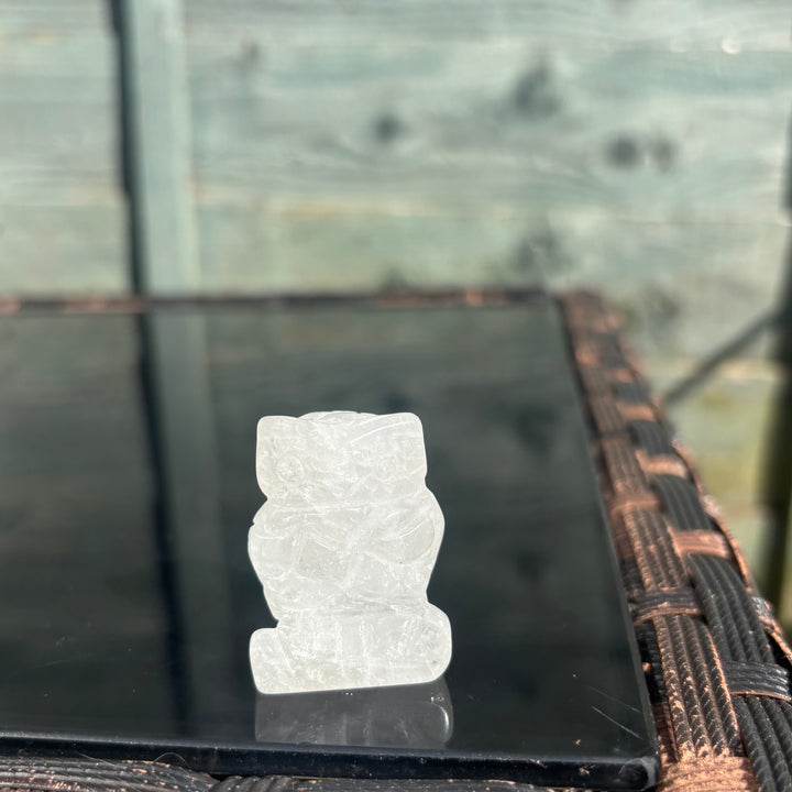Clear Quartz Owl Crystal Carving
