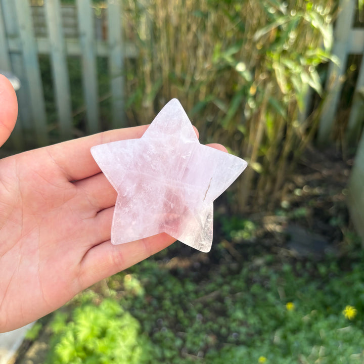 Rose Quartz Large Star Carving