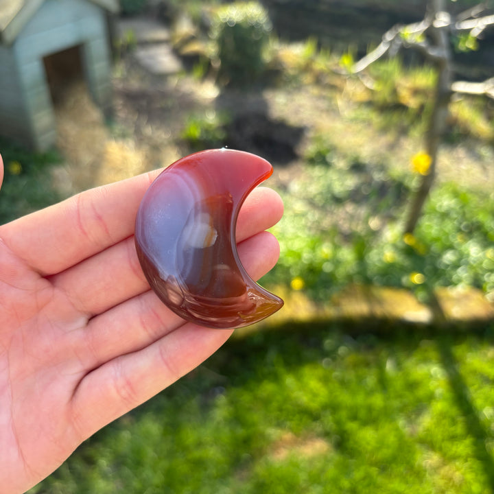 Carnelian Moon Crystal Carving