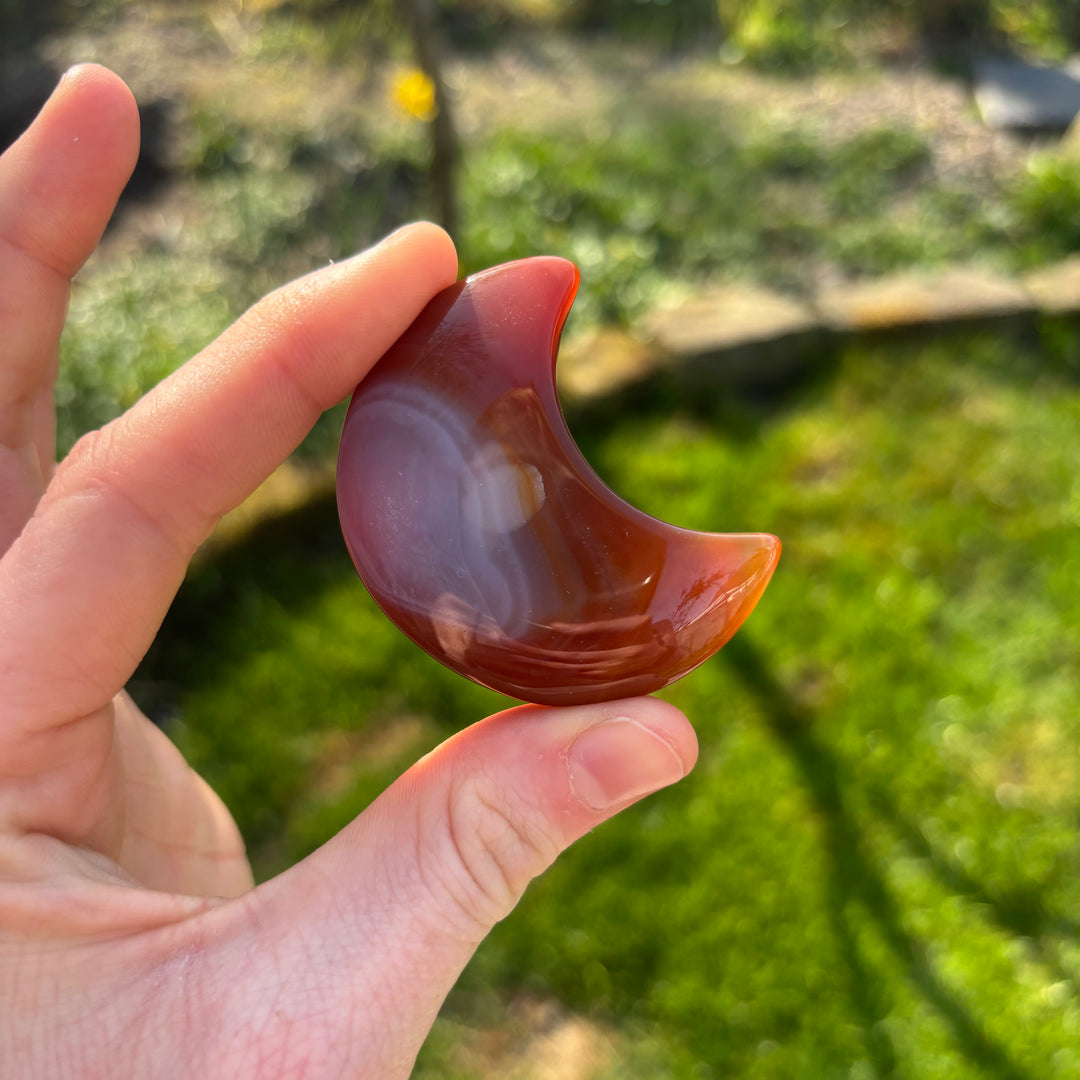 Carnelian Moon Crystal Carving