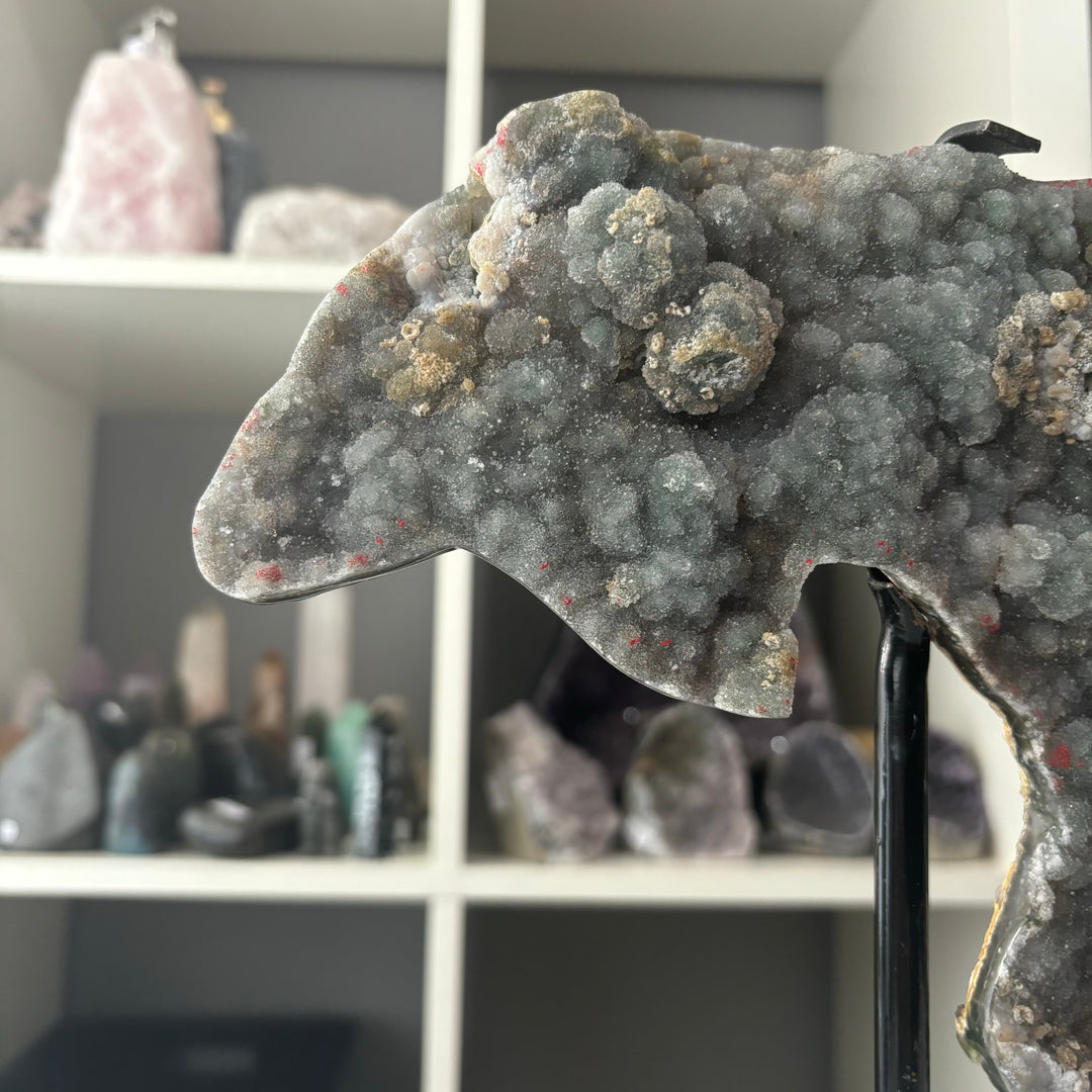 Sphalerite Dolphin Carving on Stand