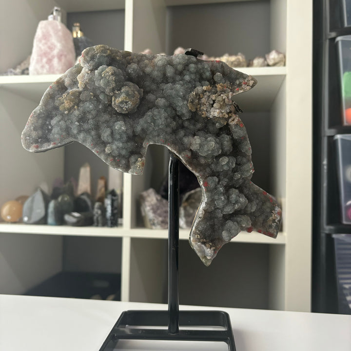 Sphalerite Dolphin Carving on Stand