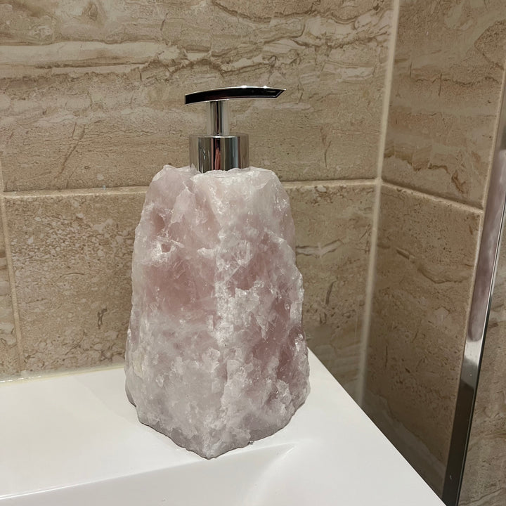 Rose Quartz Crystal Soap Dispenser