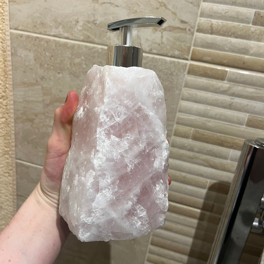 Rose Quartz Crystal Soap Dispenser