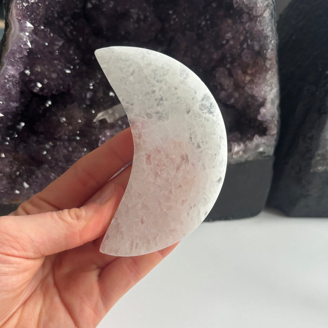 The Quirky Corner - Selenite Half Moon Carving