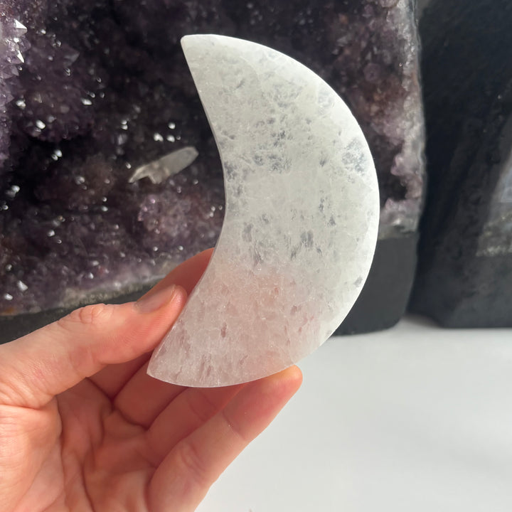 The Quirky Corner - Selenite Half Moon Carving