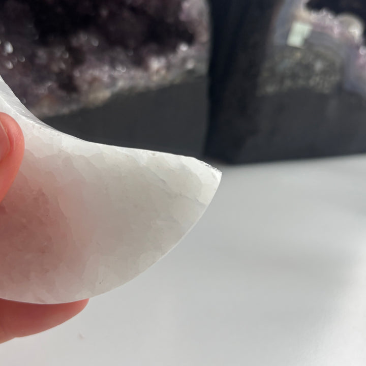 The Quirky Corner - Selenite Half Moon Carving