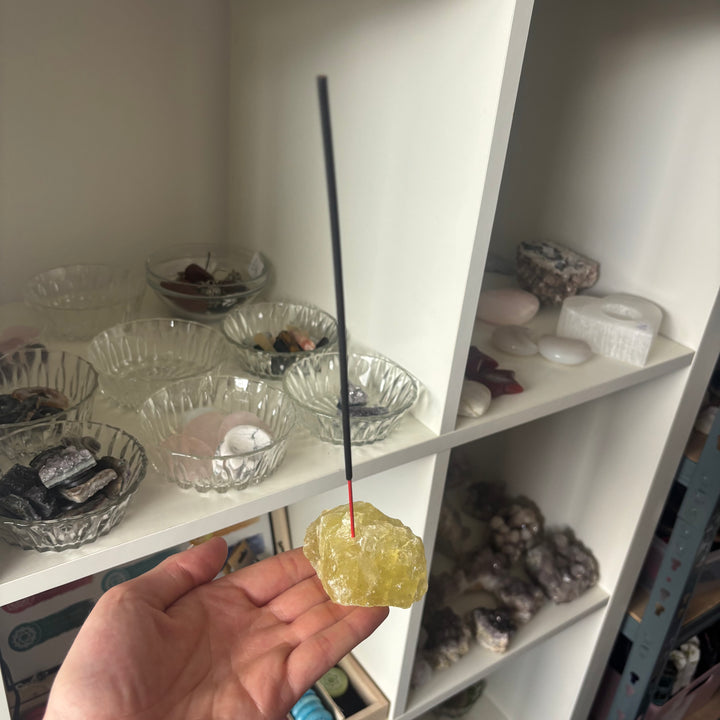 Raw Citrine Incense Stick Holder