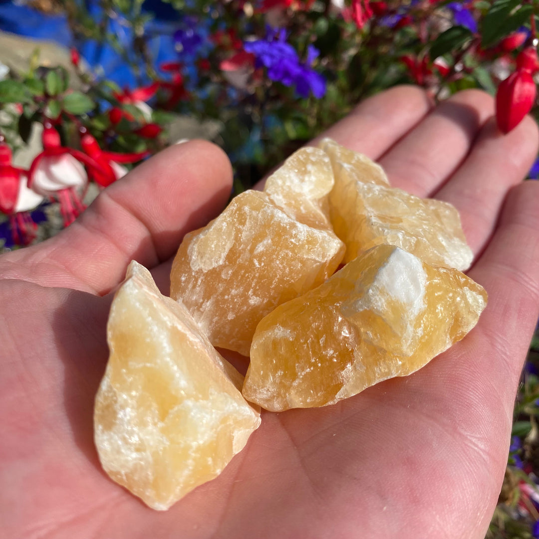 Raw Orange Calcite – Small Energising Crystal Pieces