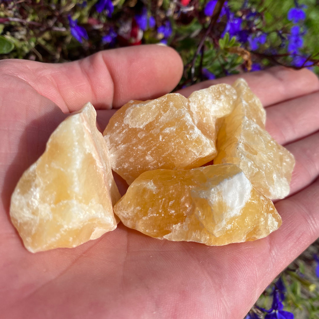 Raw Orange Calcite – Small Energising Crystal Pieces