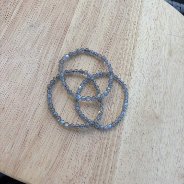 Labradorite 5mm Round Beaded Crystal Bracelet