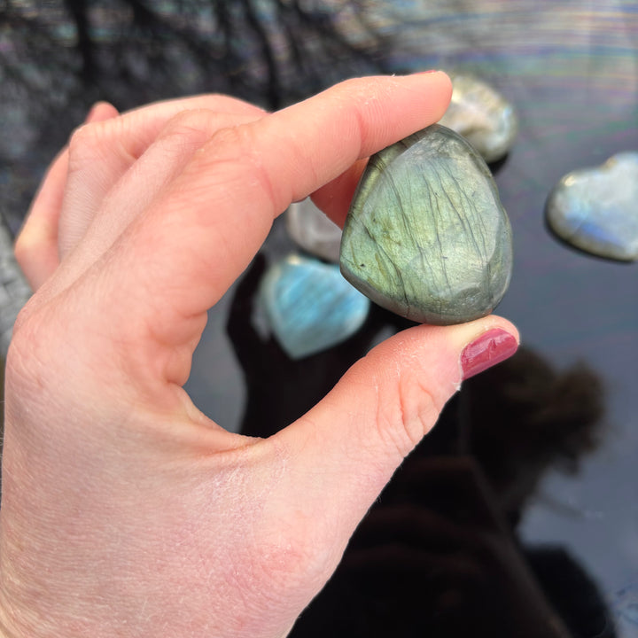 Labradorite Love Heart Carving