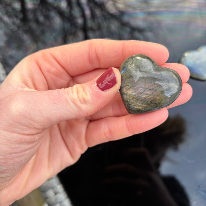Labradorite Love Heart Carving