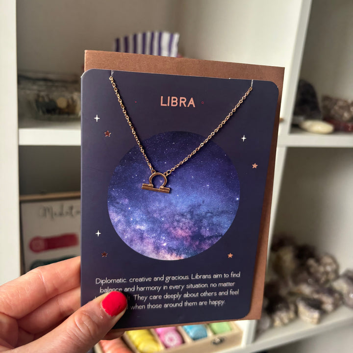 Libra Zodiac Necklaces | with greeting Card