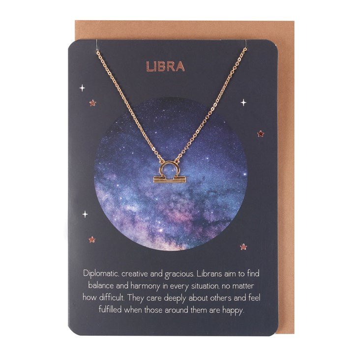 Libra Zodiac Necklaces | with greeting Card